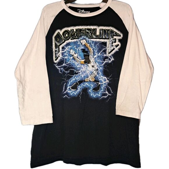 Disney A Goofy Movie Powerline Electric Raglan 3/4 Sleeve Unisex Adult XXL 2XL - Picture 1 of 7